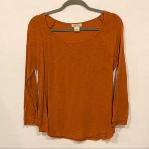 Lucky Brand Orange Long Sleeve Top